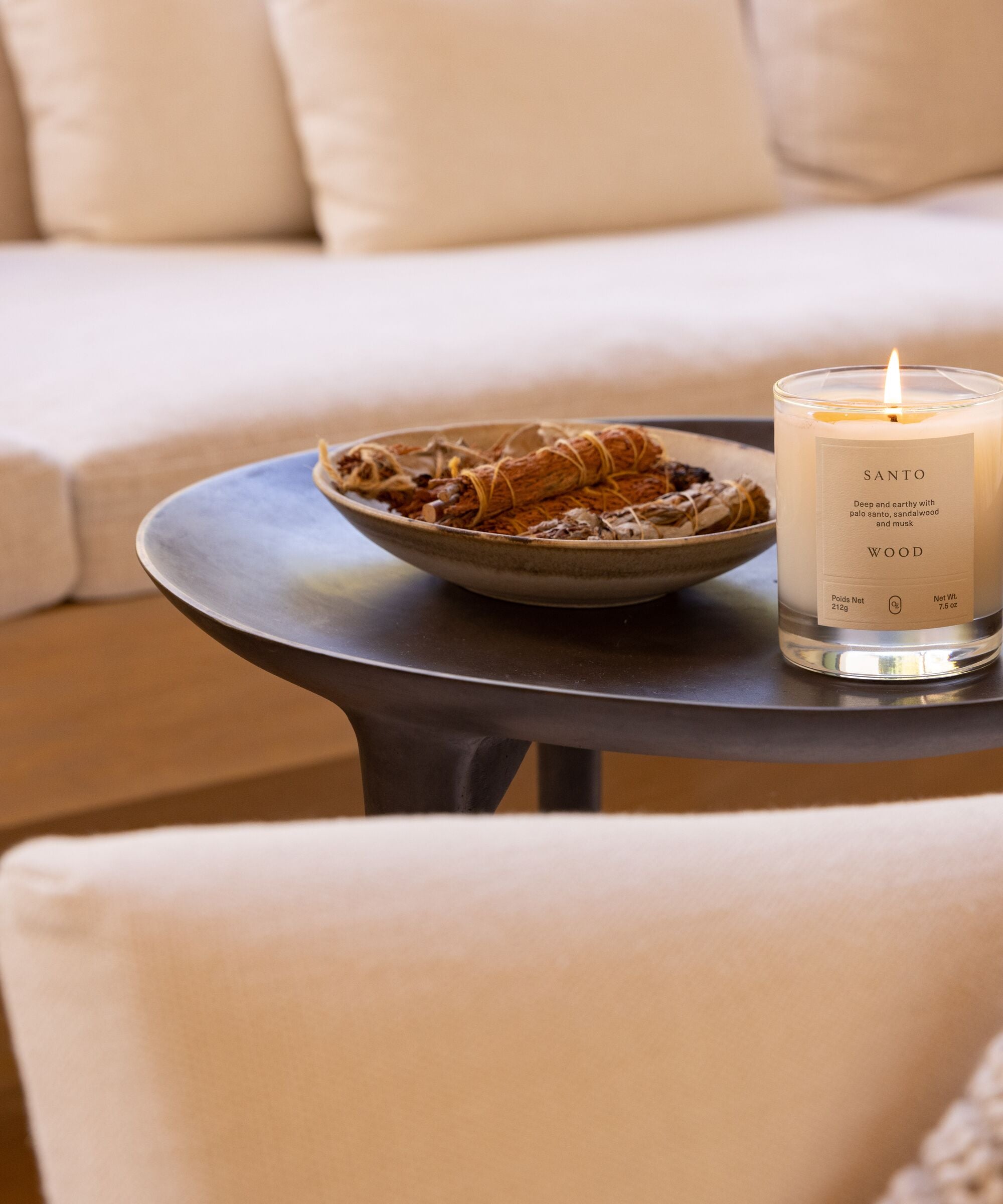 Santo Wood Candle, 7.5oz, by Oak Essentials
